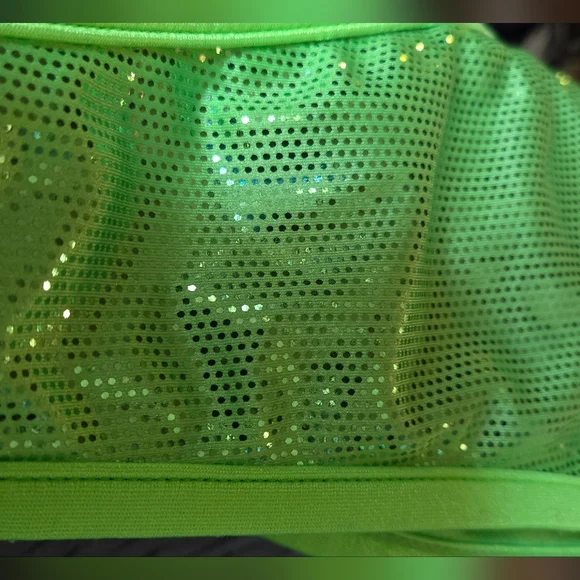 VENUS chartreuse/lime green Sparkly Brazilian cut bikini new no tags SzM/D - Picture 10 of 13